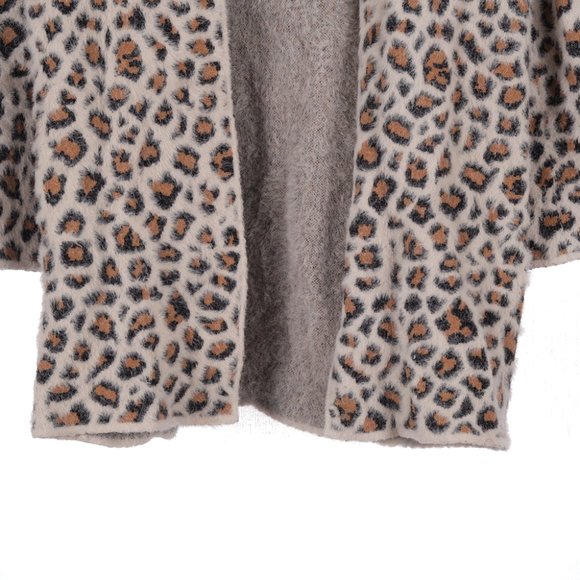 Alya Soft Cheetah Cardigan Duster Sweater Small - Picture 3 of 6